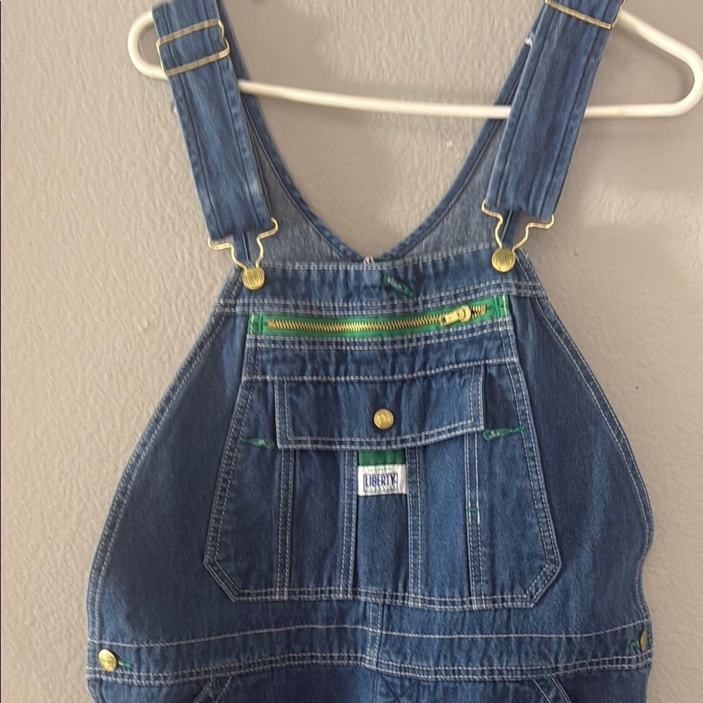 Vintage free People liberty by Anna Corrina Blue Denim Overalls Sz 34 - Picture 5 of 16